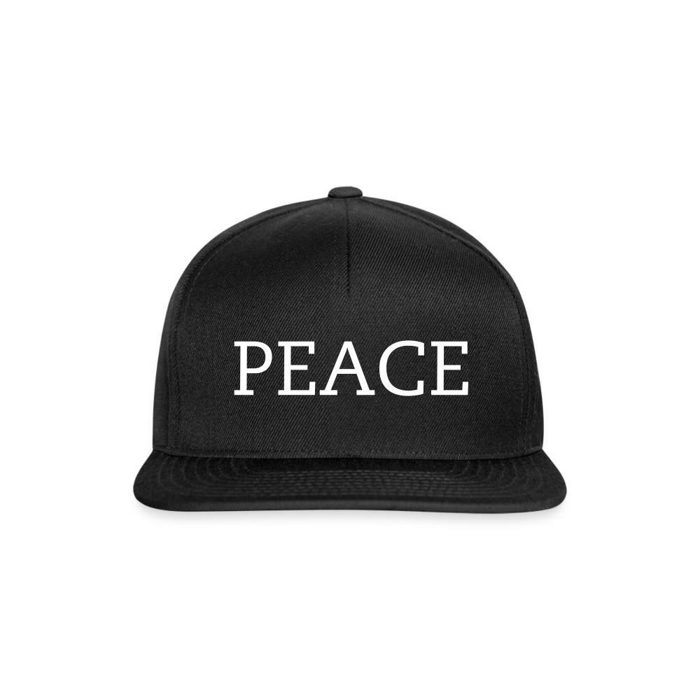 PEACE - Snapback Cap - Schwarz/Schwarz