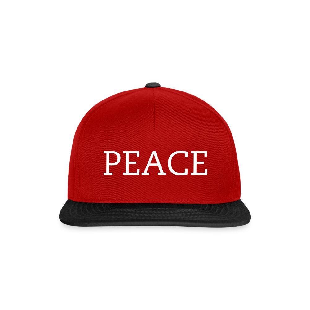 PEACE - Snapback Cap - Rot/Schwarz