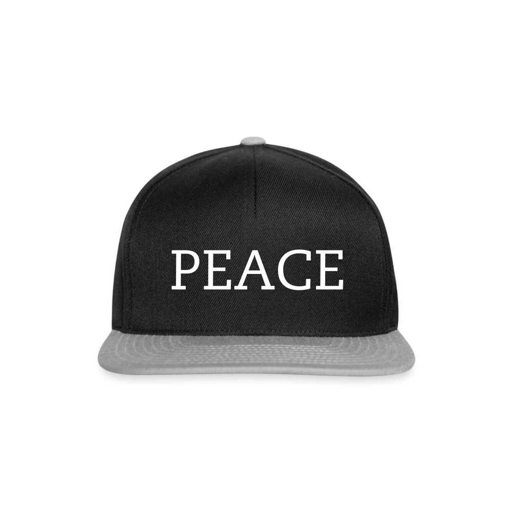 PEACE - Snapback Cap - Schwarz/Grau