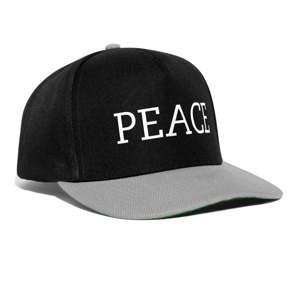 PEACE - Snapback Cap - Schwarz/Grau