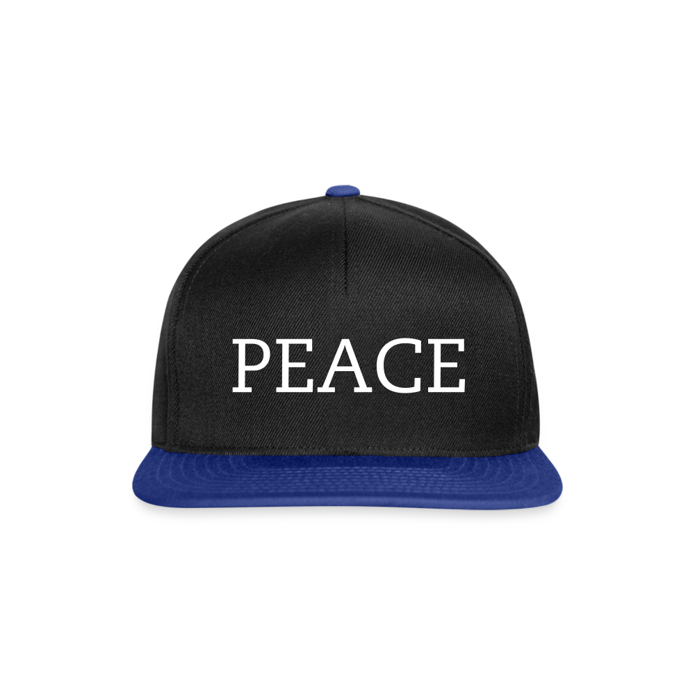 PEACE - Snapback Cap - Schwarz/Königsblau