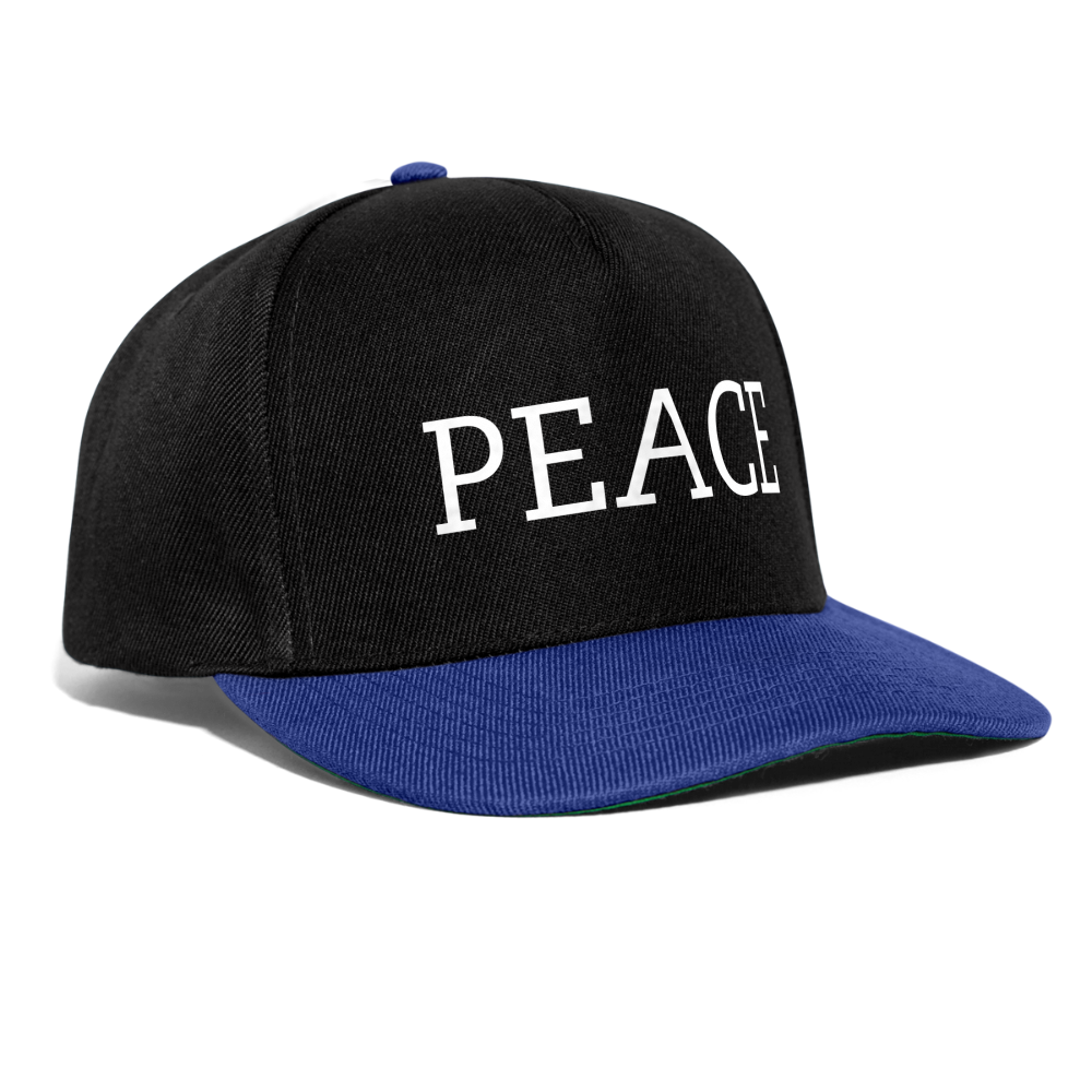 PEACE - Snapback Cap - Schwarz/Königsblau