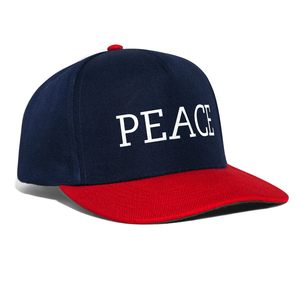 PEACE - Snapback Cap - Navy/Rot