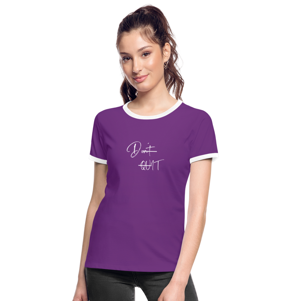 Frauen Kontrast-T-Shirt - Lila/Weiß