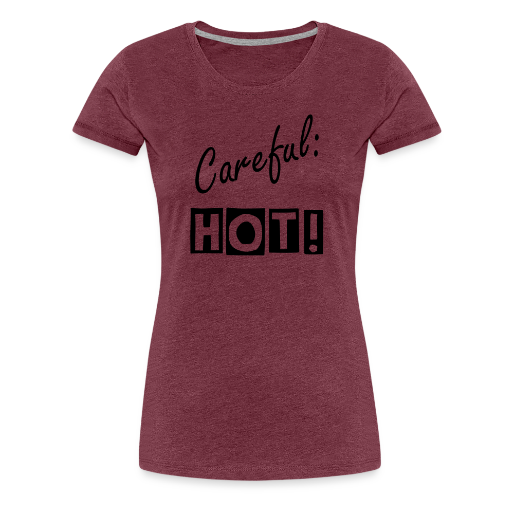 Frauen Premium T-Shirt - Bordeauxrot meliert