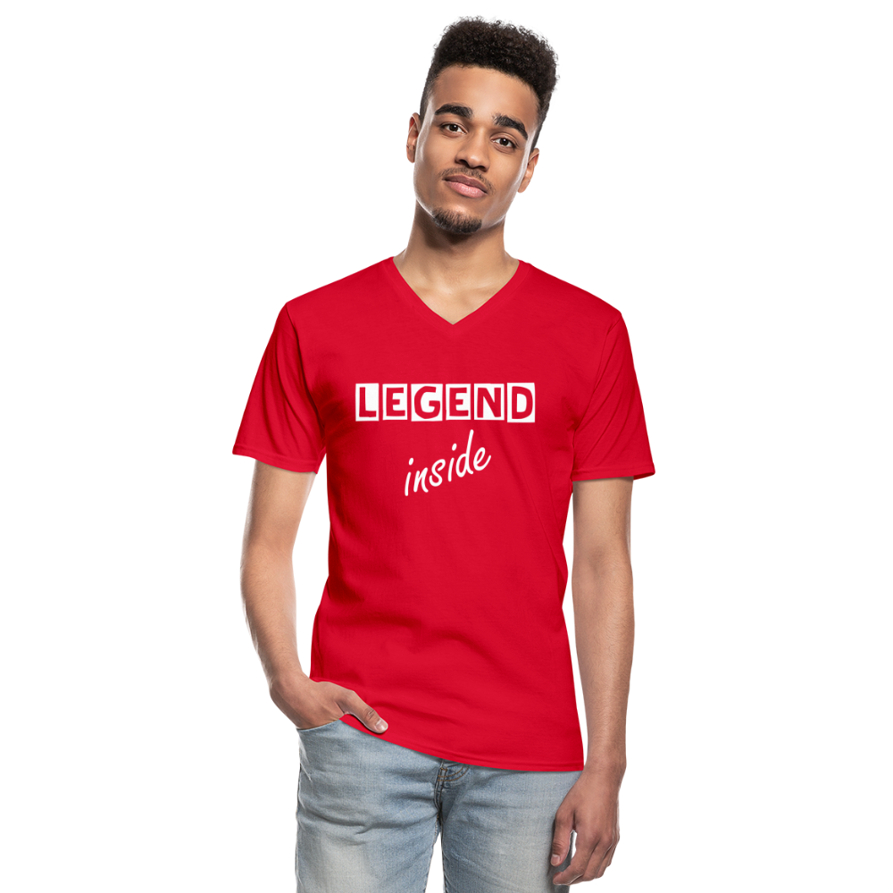 Klassisches Männer-T-Shirt mit V-Ausschnitt - Rot