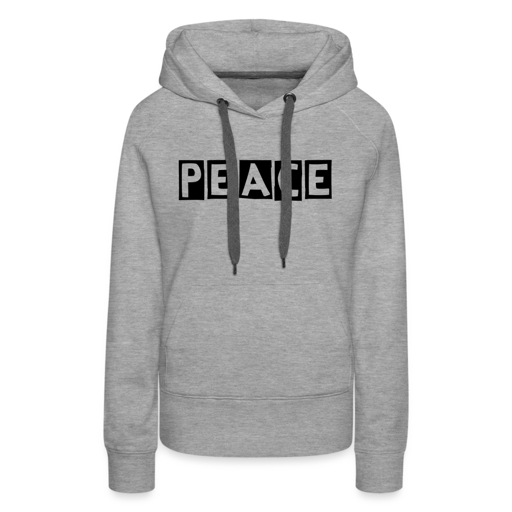 PEACE - Frauen Premium Hoodie - Grau meliert