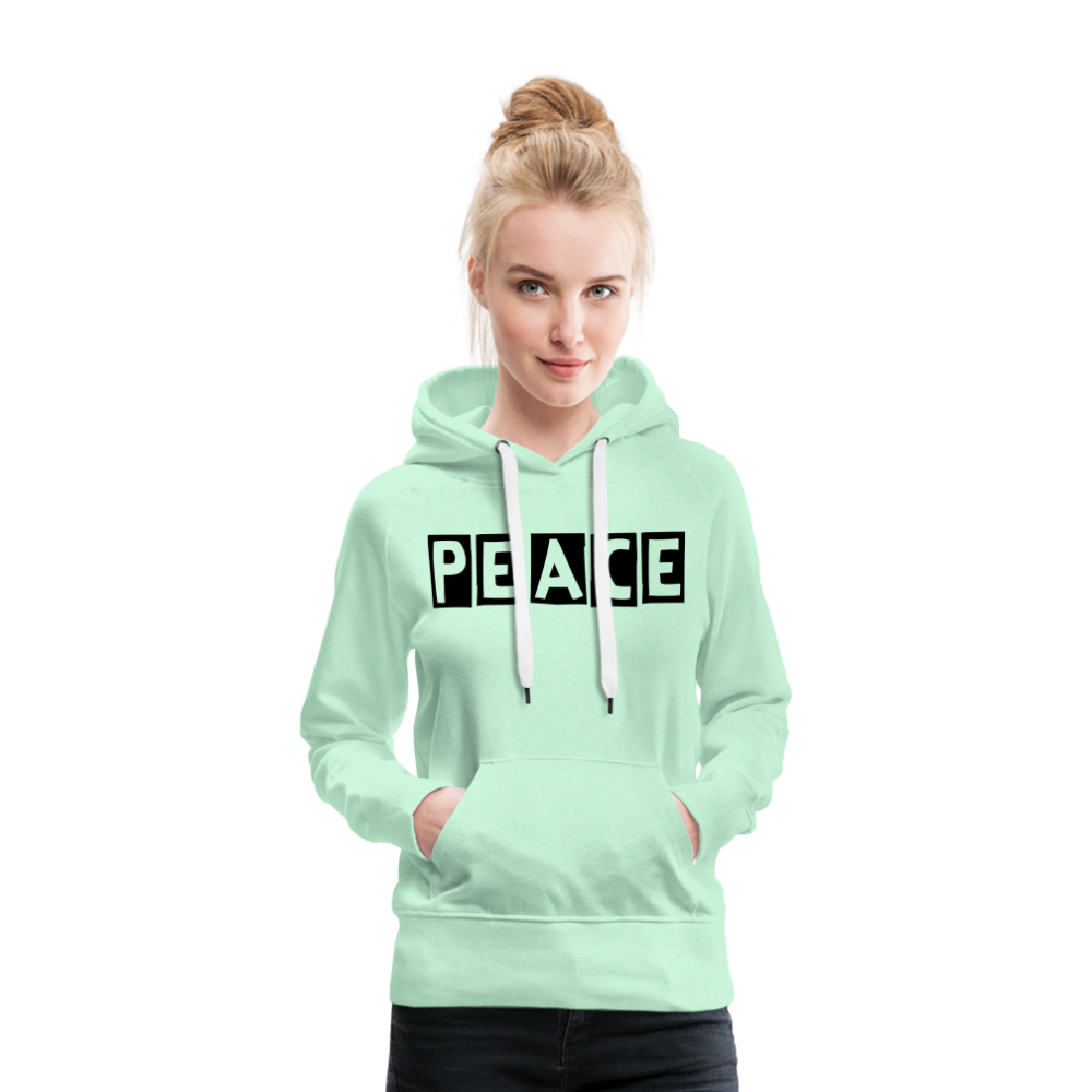 PEACE - Frauen Premium Hoodie - helles Mintgrün