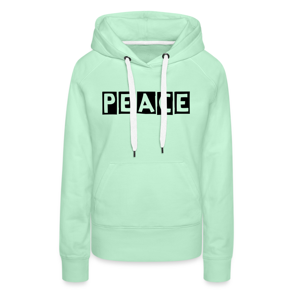 PEACE - Frauen Premium Hoodie - helles Mintgrün