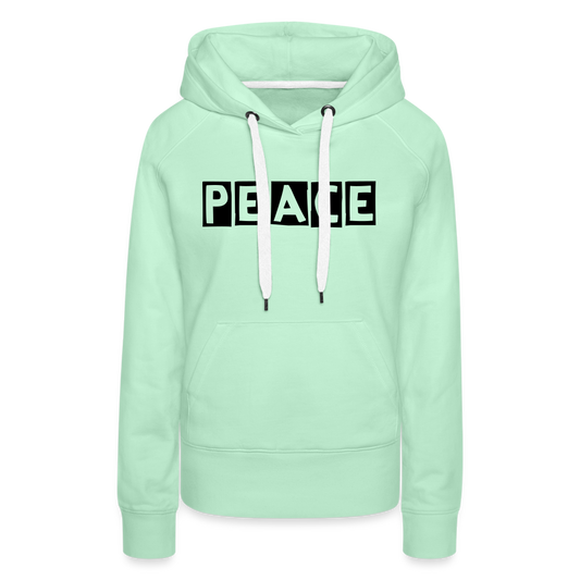 PEACE - Frauen Premium Hoodie - helles Mintgrün