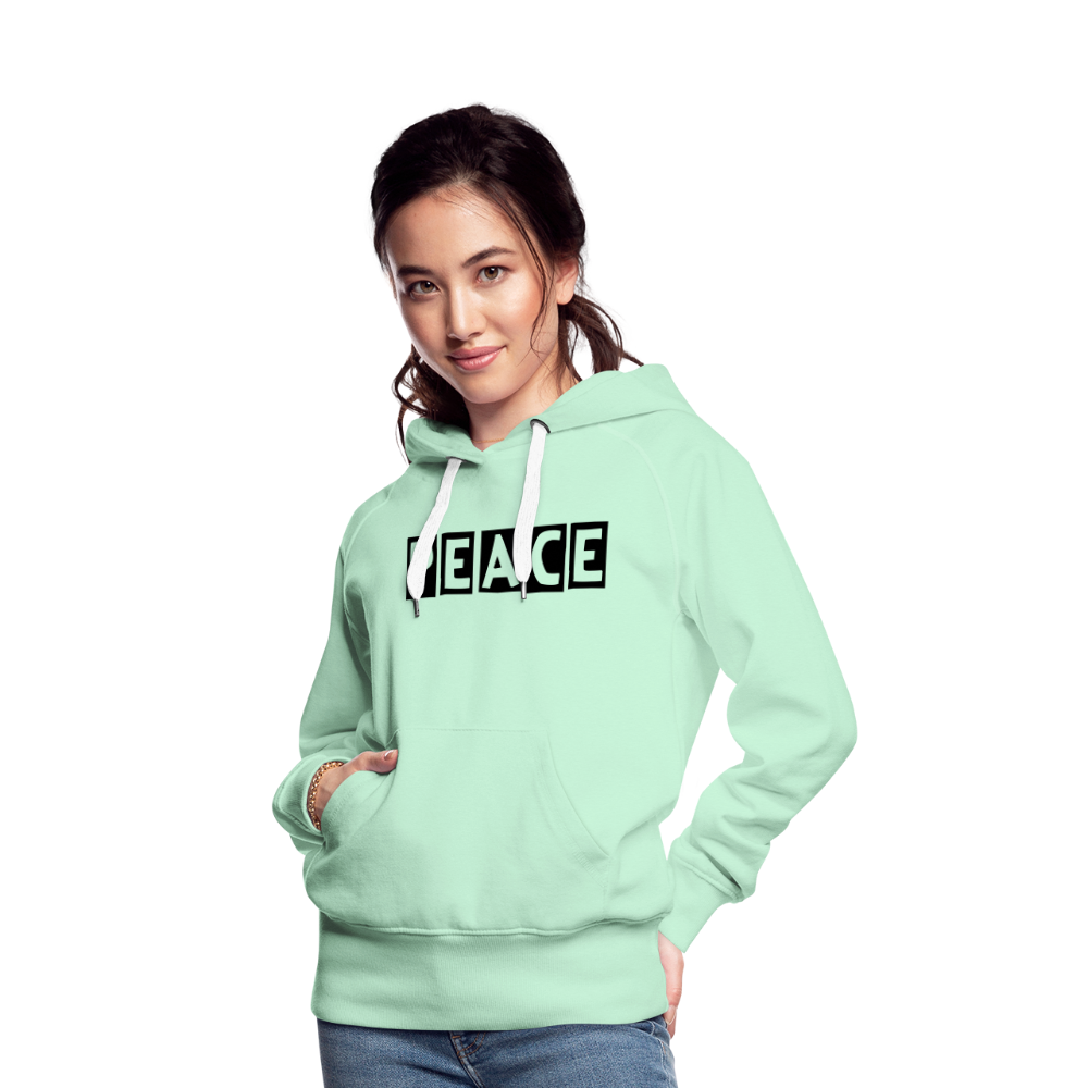 PEACE - Frauen Premium Hoodie - helles Mintgrün