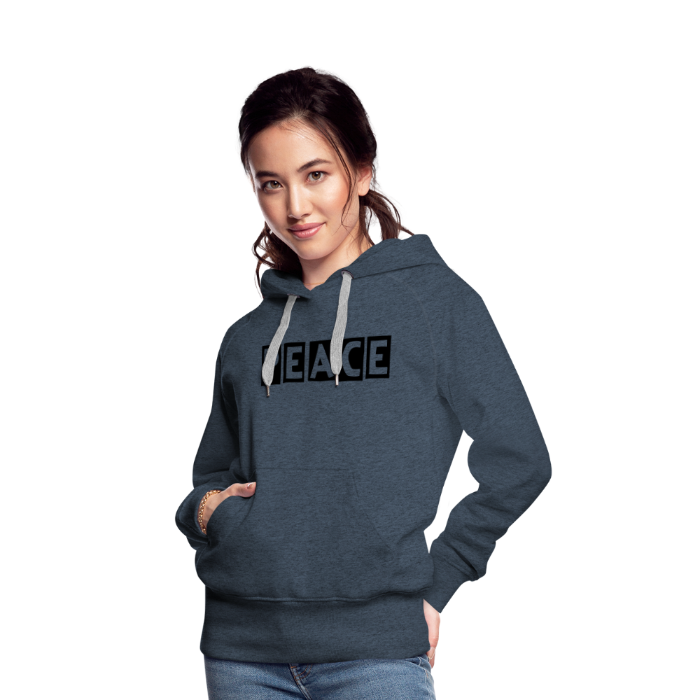 PEACE - Frauen Premium Hoodie - Jeansblau