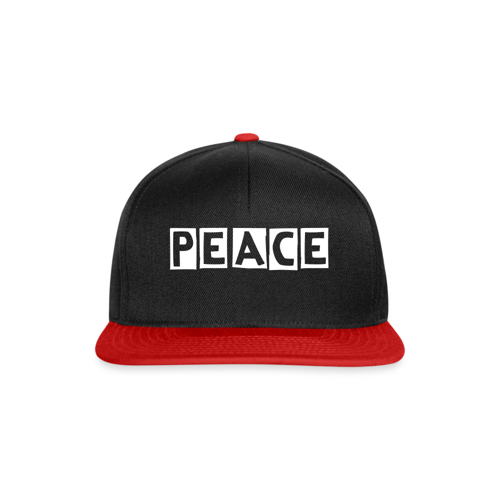 PEACE - Snapback Cap - Schwarz/Rot