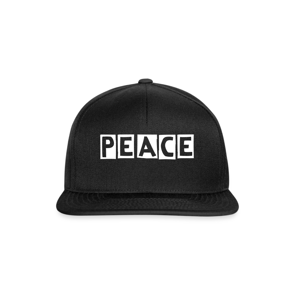 PEACE - Snapback Cap - Schwarz/Schwarz