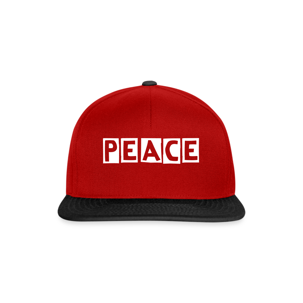 PEACE - Snapback Cap - Rot/Schwarz