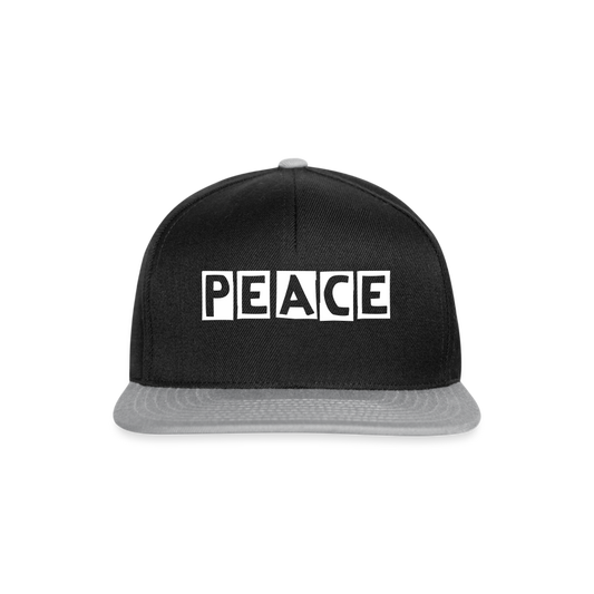 PEACE - Snapback Cap - Schwarz/Grau