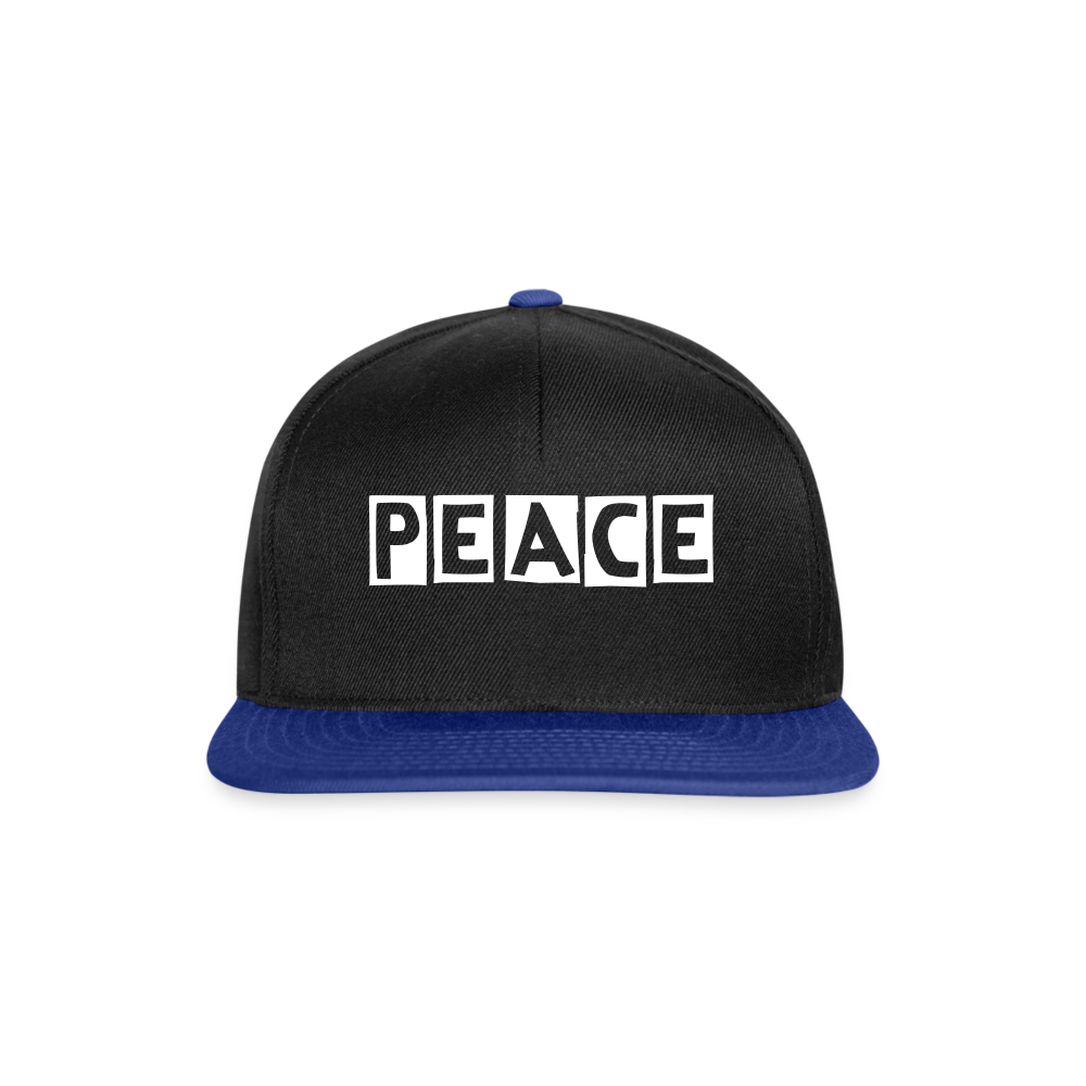 PEACE - Snapback Cap - Schwarz/Königsblau