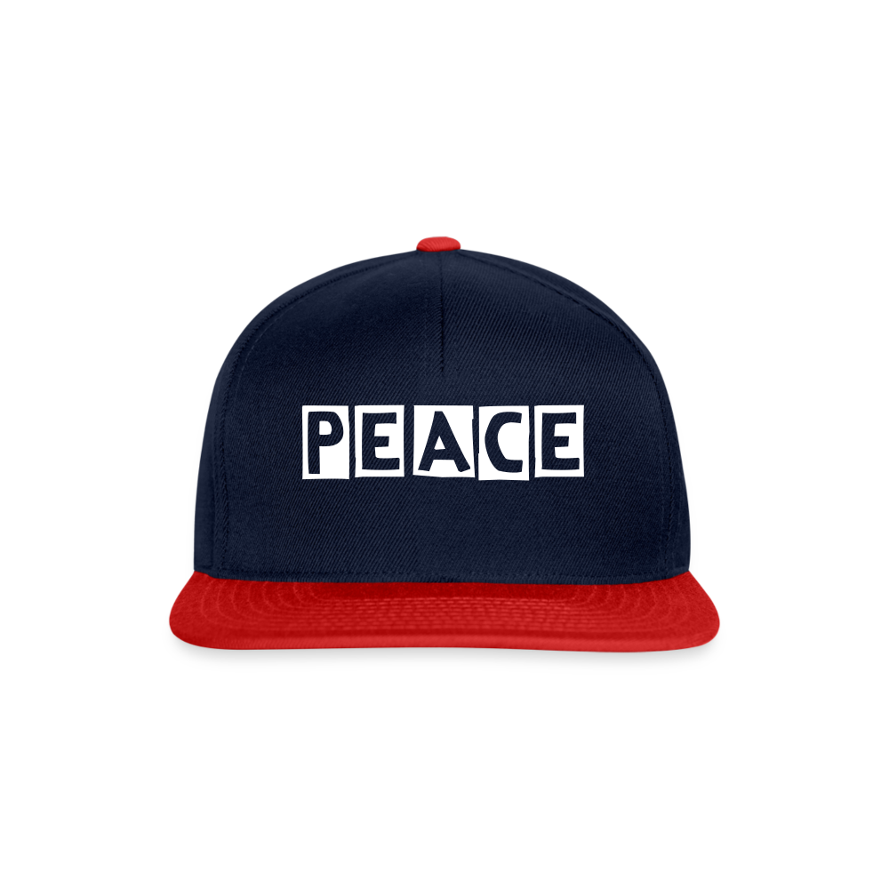 PEACE - Snapback Cap - Navy/Rot