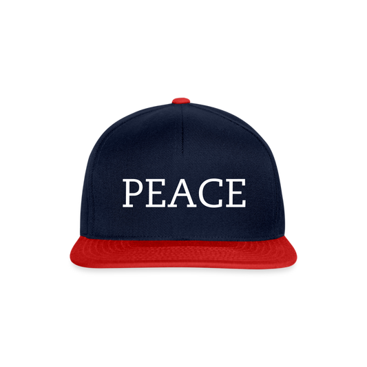 PEACE - Snapback Cap - Navy/Rot