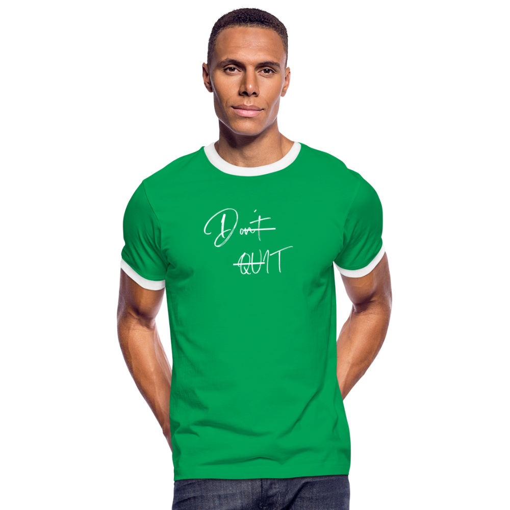 Männer Kontrast-T-Shirt - Kelly Green/Weiß