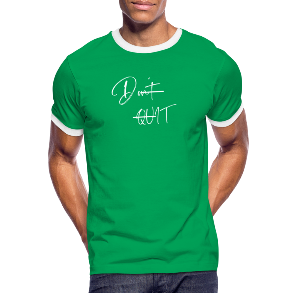 Männer Kontrast-T-Shirt - Kelly Green/Weiß