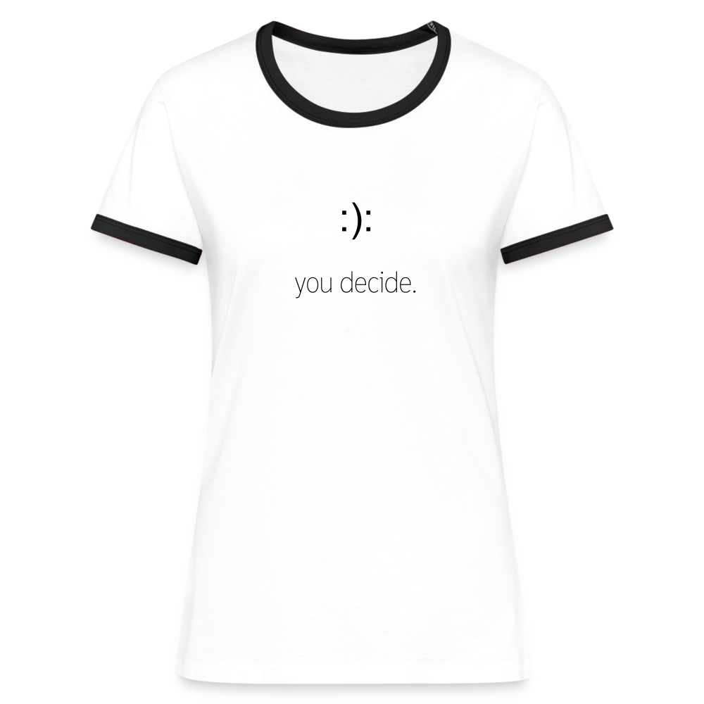 Frauen Kontrast-T-Shirt - Weiß/Schwarz