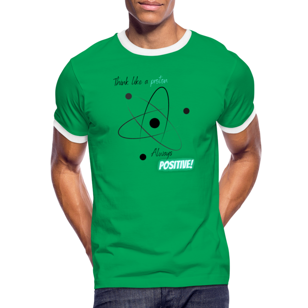 Männer Kontrast-T-Shirt - Kelly Green/Weiß