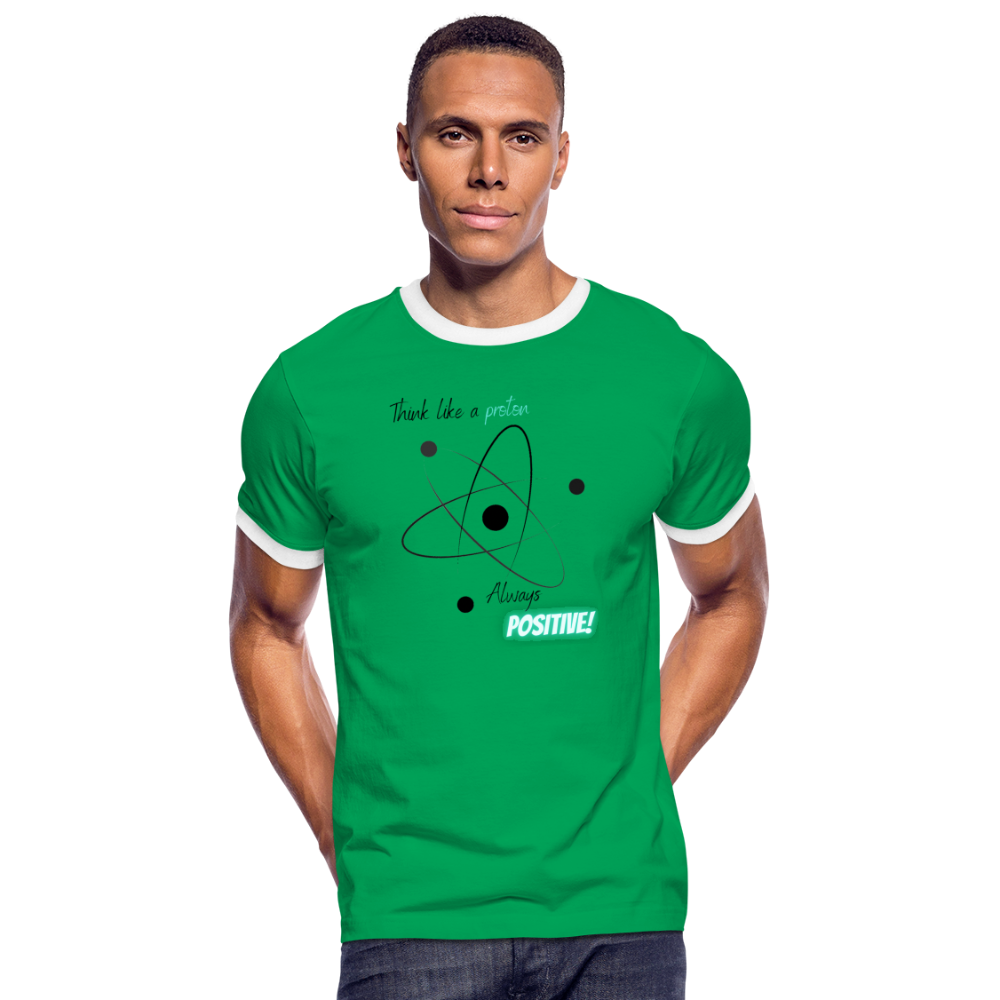 Männer Kontrast-T-Shirt - Kelly Green/Weiß