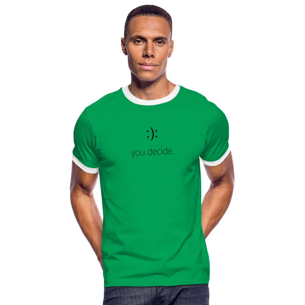 Männer Kontrast-T-Shirt - Kelly Green/Weiß