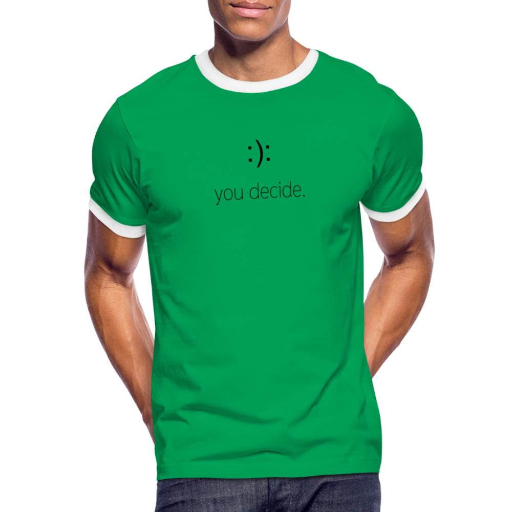 Männer Kontrast-T-Shirt - Kelly Green/Weiß