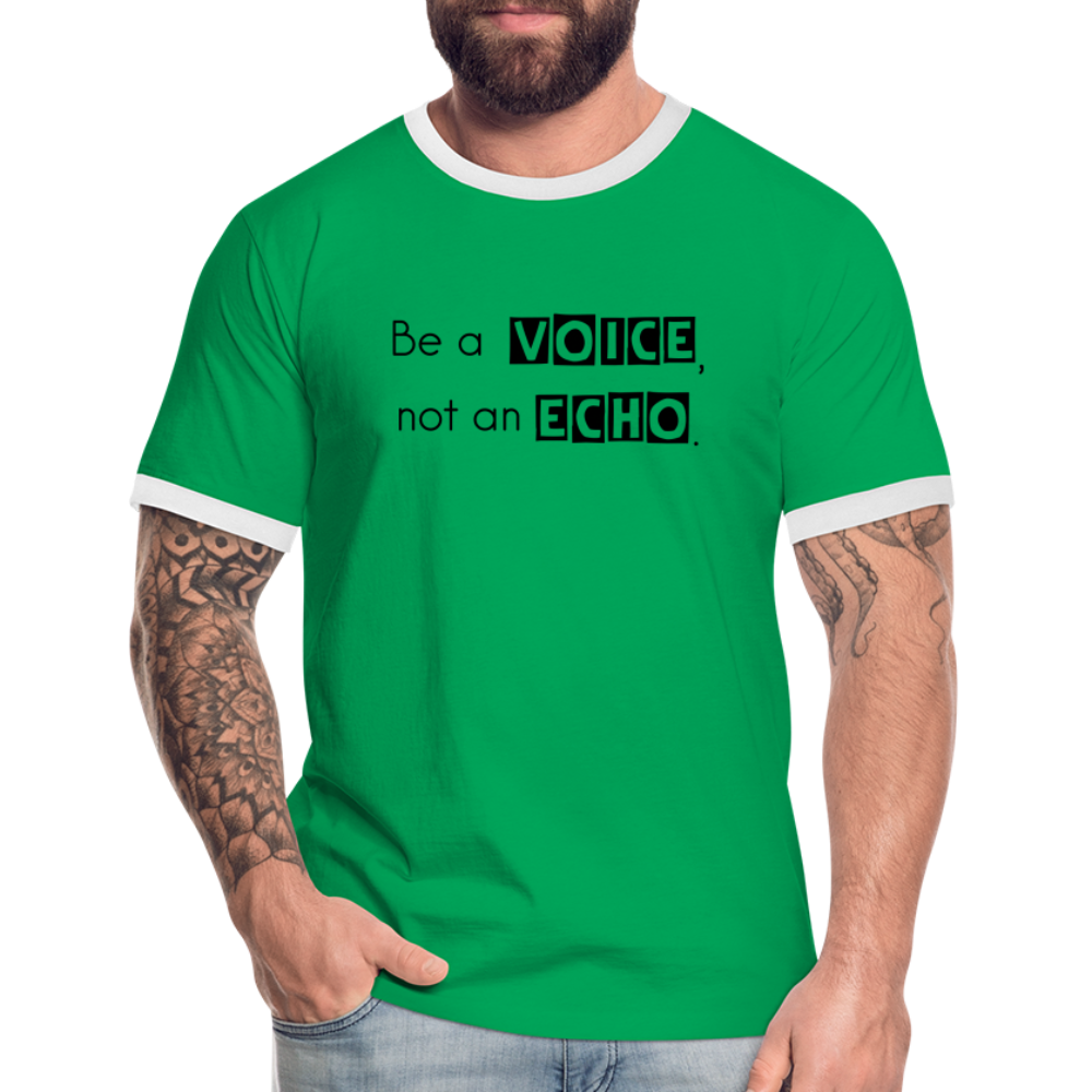 Männer Kontrast-T-Shirt - Kelly Green/Weiß